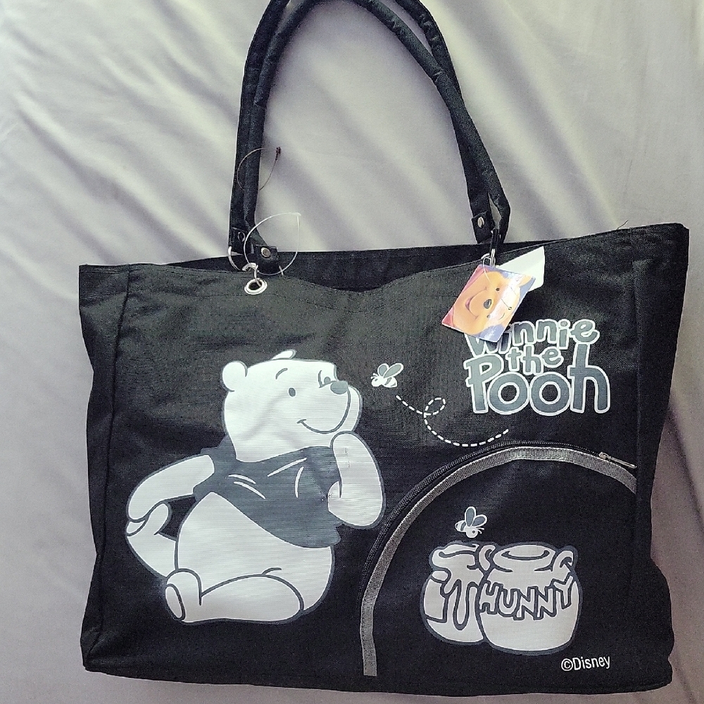 NWT. Disney Winnie the Pooh Black Tote Bag